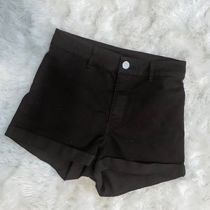 Black Jean High Waisted Shorts
